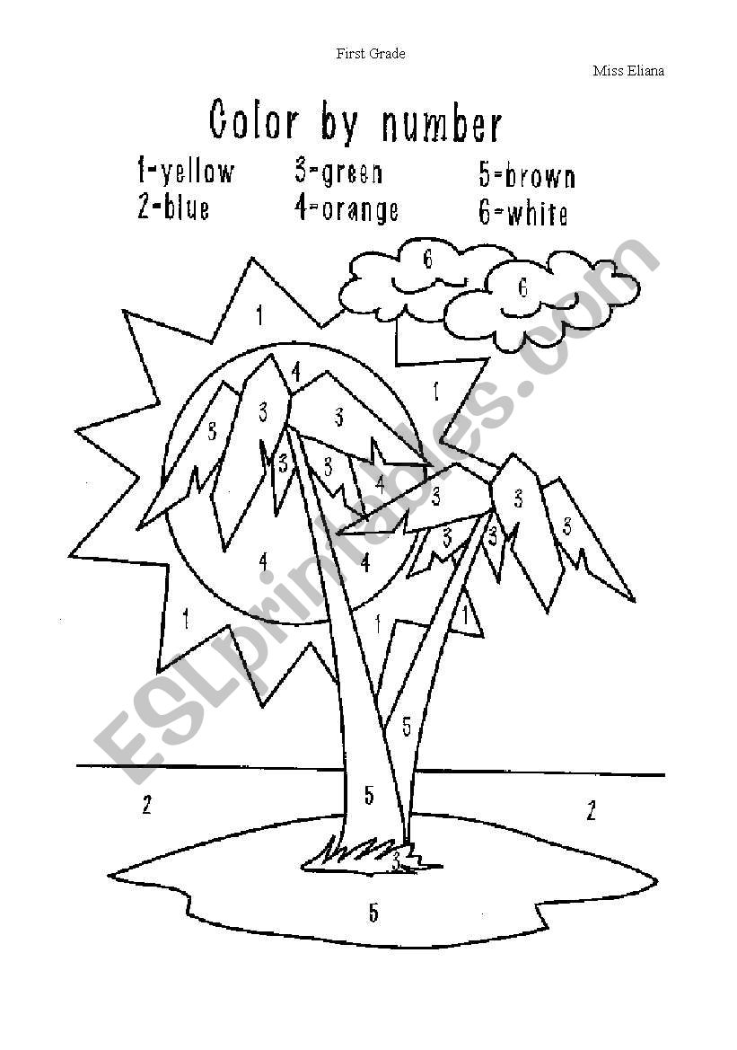 color by numbers worksheet