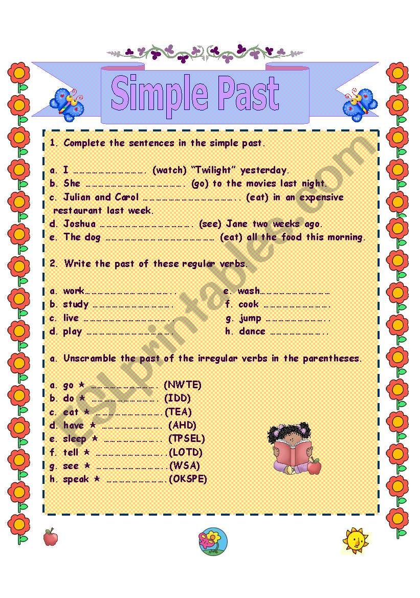 Simple Past Easy  worksheet