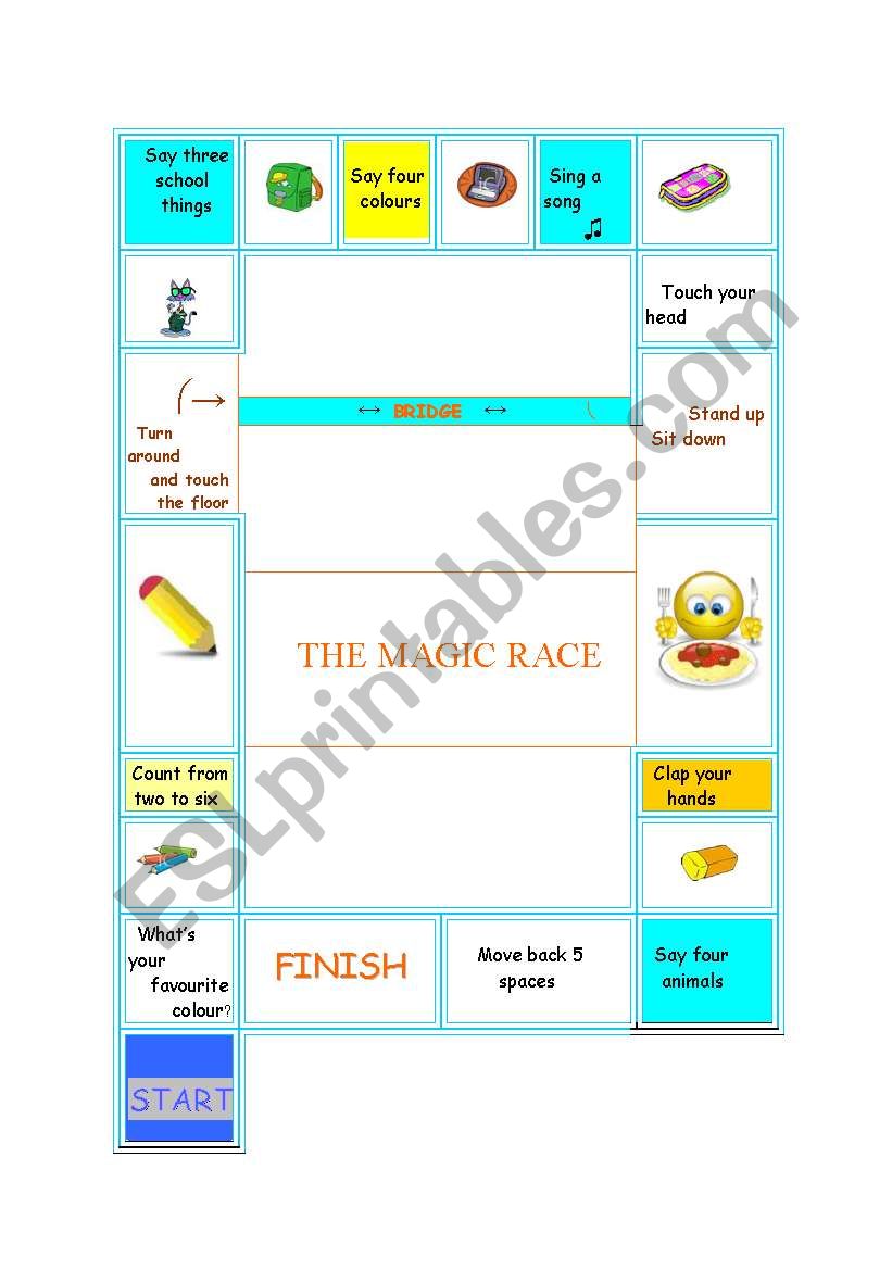 the magic race (boardgame) worksheet