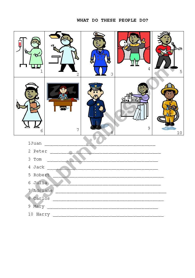 JOBS AND ARTICLES A/AN worksheet