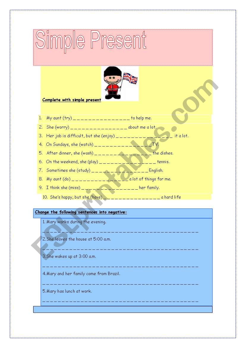 simple present worksheet