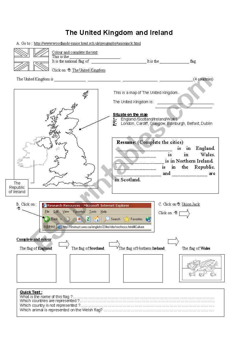 The United Kingdom webquest worksheet