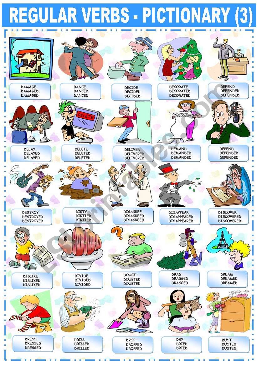 REGULAR VERBS  PICTIONARY (3)