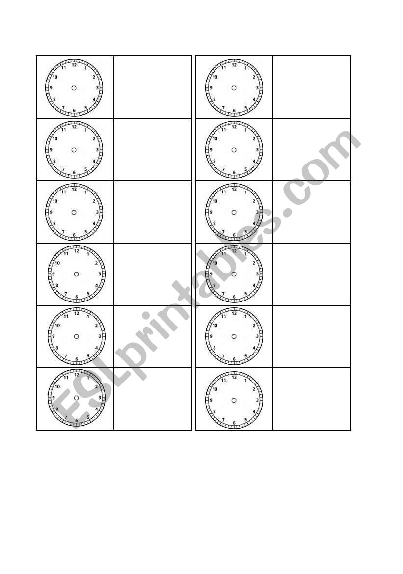 Blank dominoe cards  worksheet