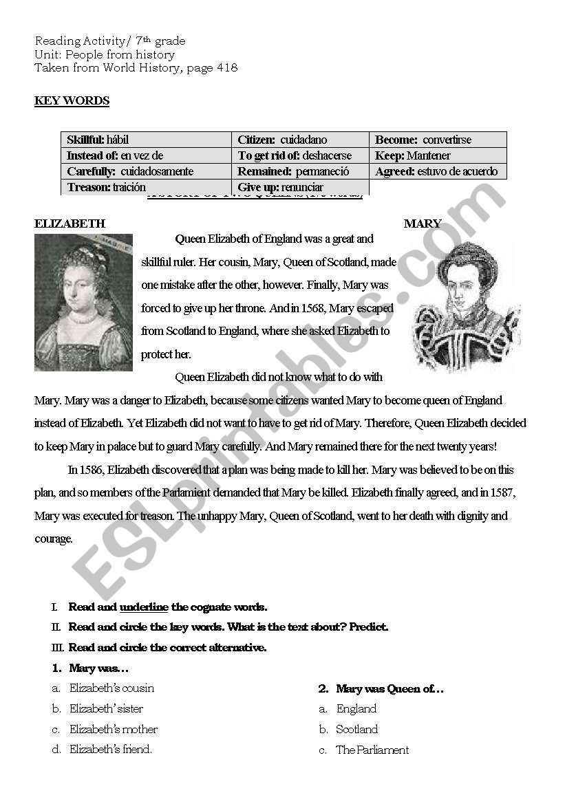 QUEENS worksheet