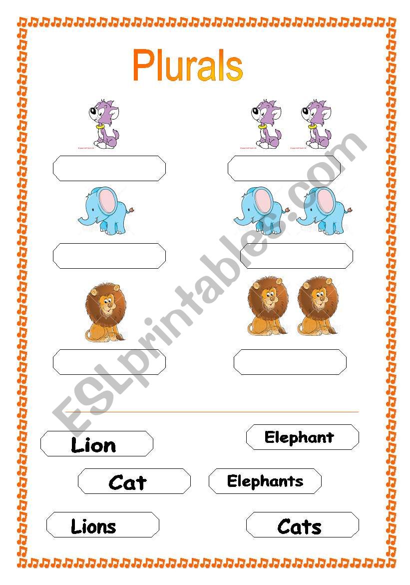 PLURALS NOUNS SET II worksheet