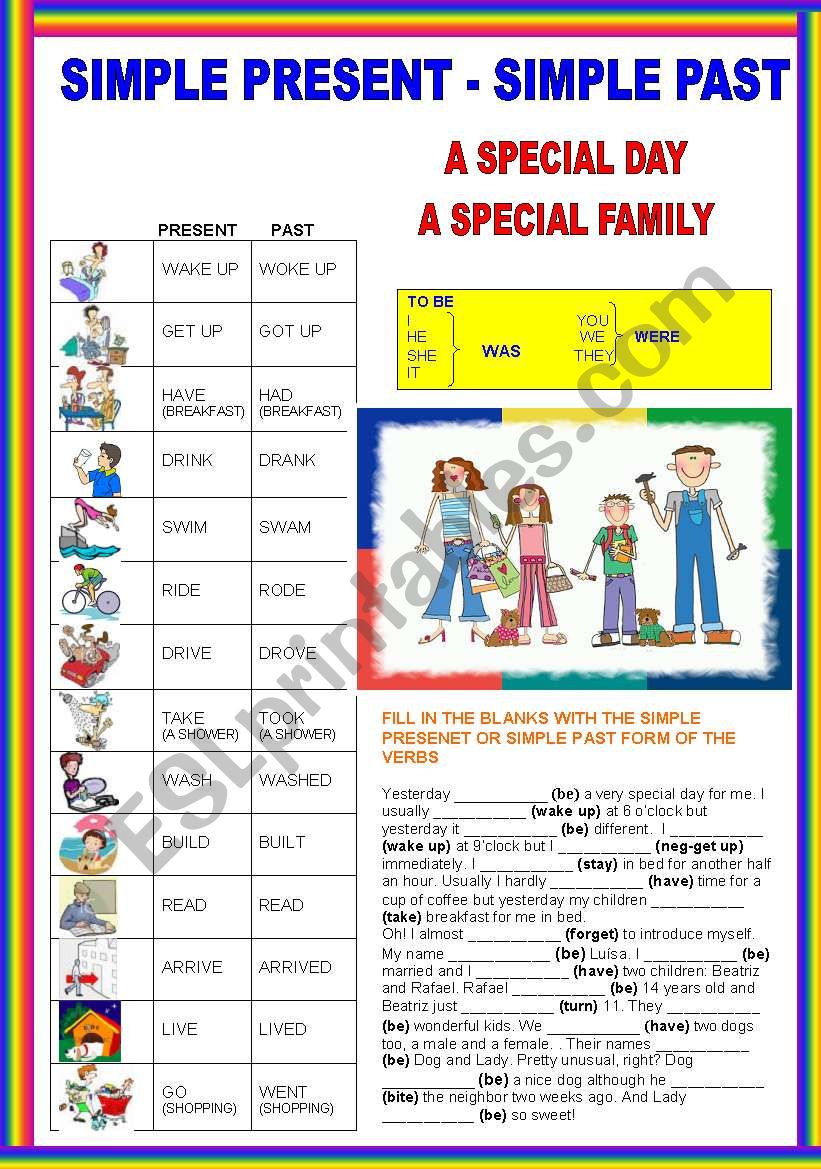 SIMPLE PRESENT - SIMPLE PAST - part 1 of 2