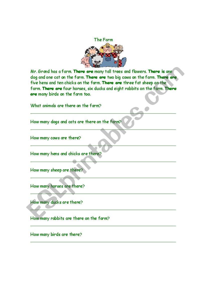 The Farm worksheet