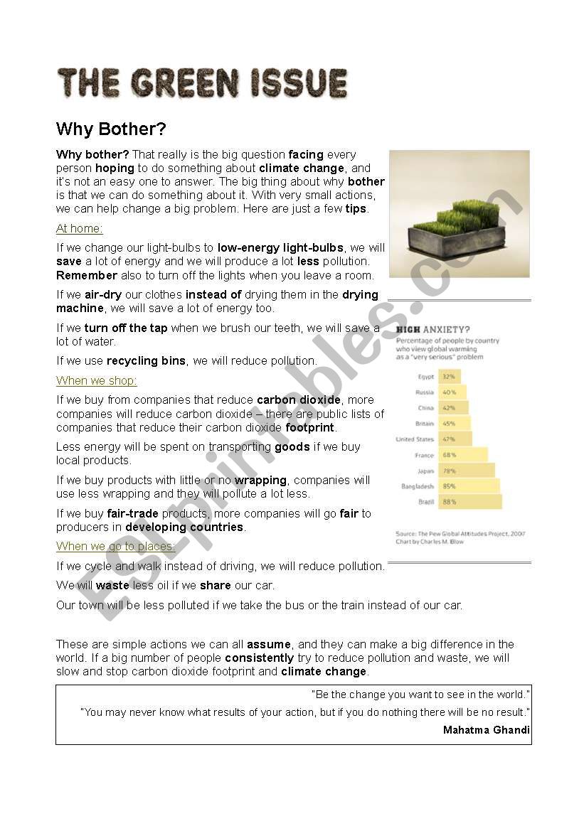 first conditional - the green issue