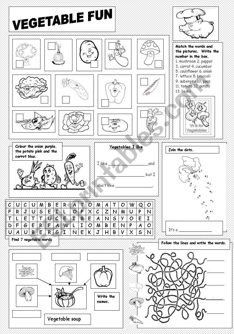 Vegetable Fun worksheet