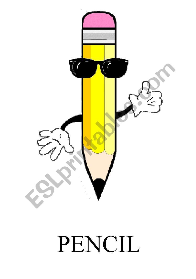 School Material flashcard Pencil