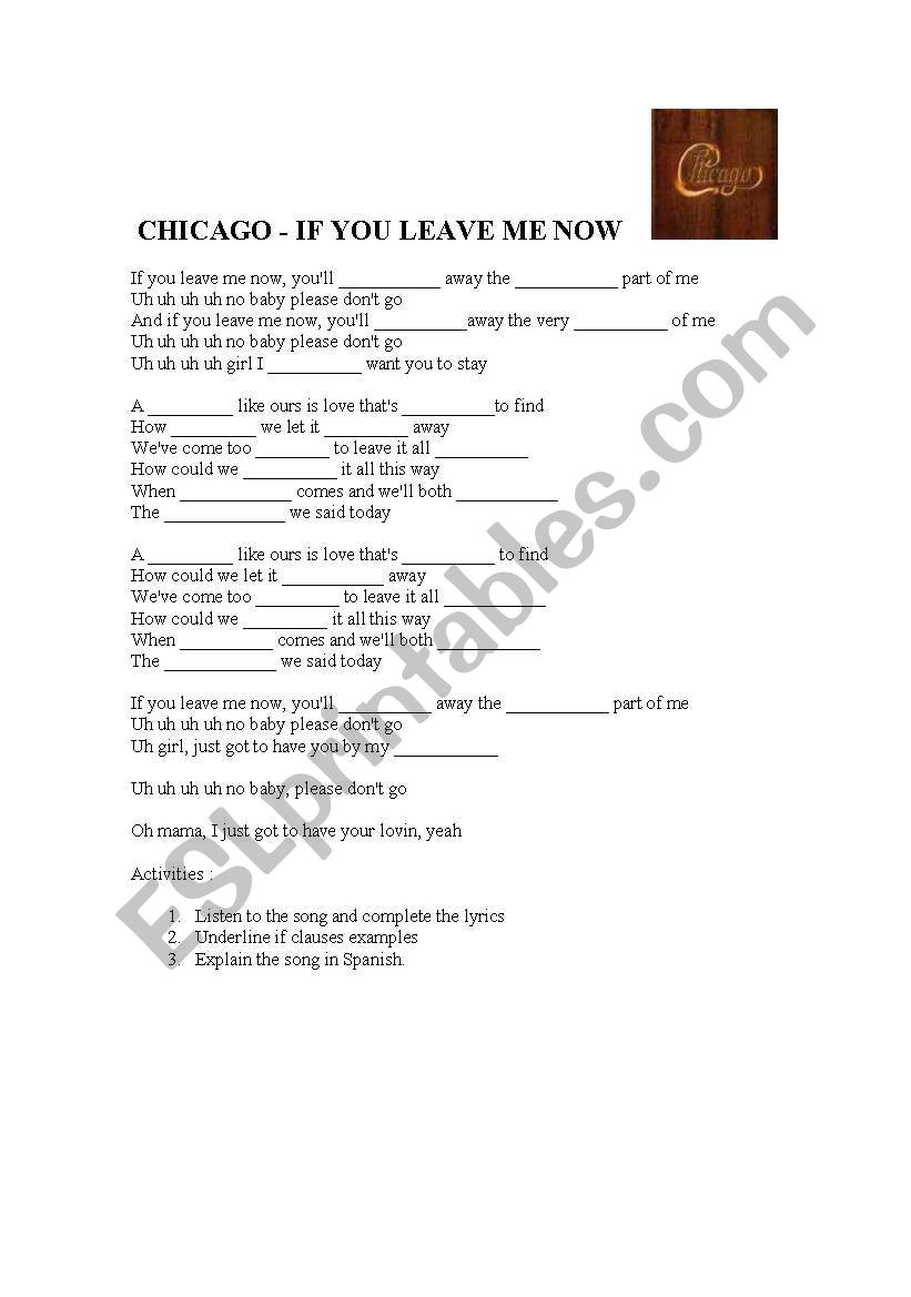 Conditional Clauses song worksheet