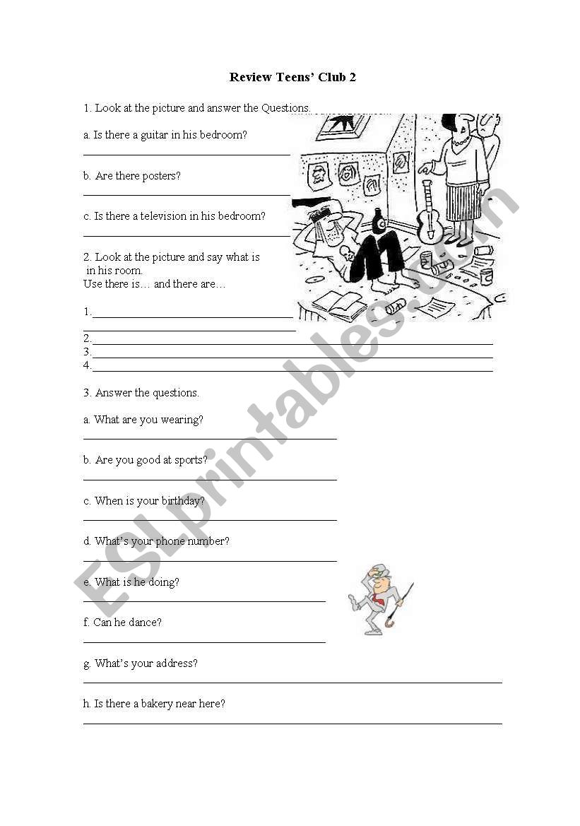 Review for beginner teens worksheet