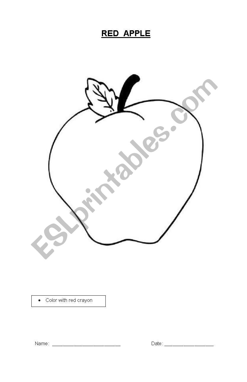 Red Apple worksheet