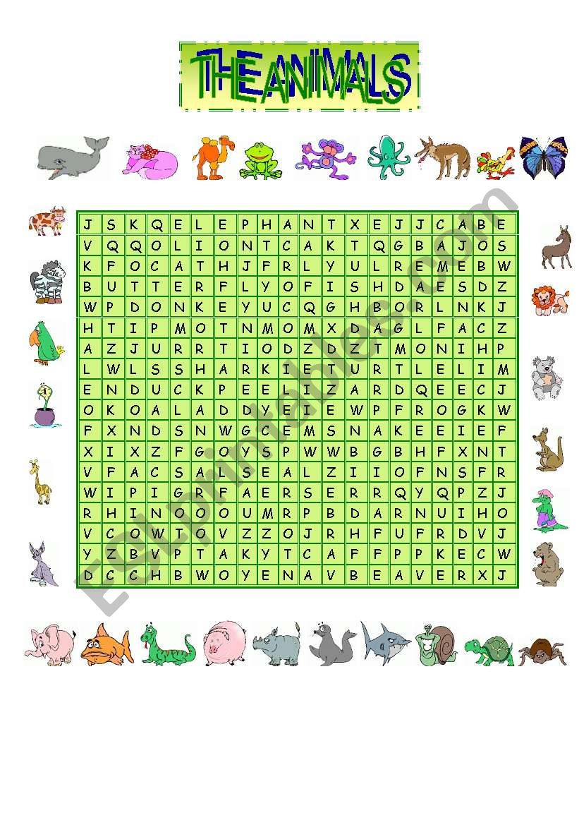 ANIMALS worksheet