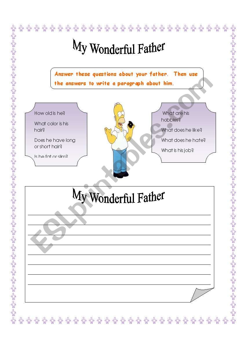 My Wonderful Father worksheet
