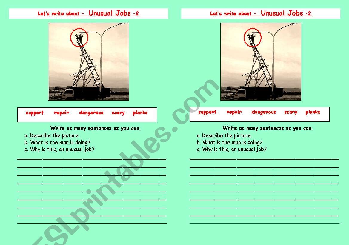 Weird Jobs -  2 worksheet