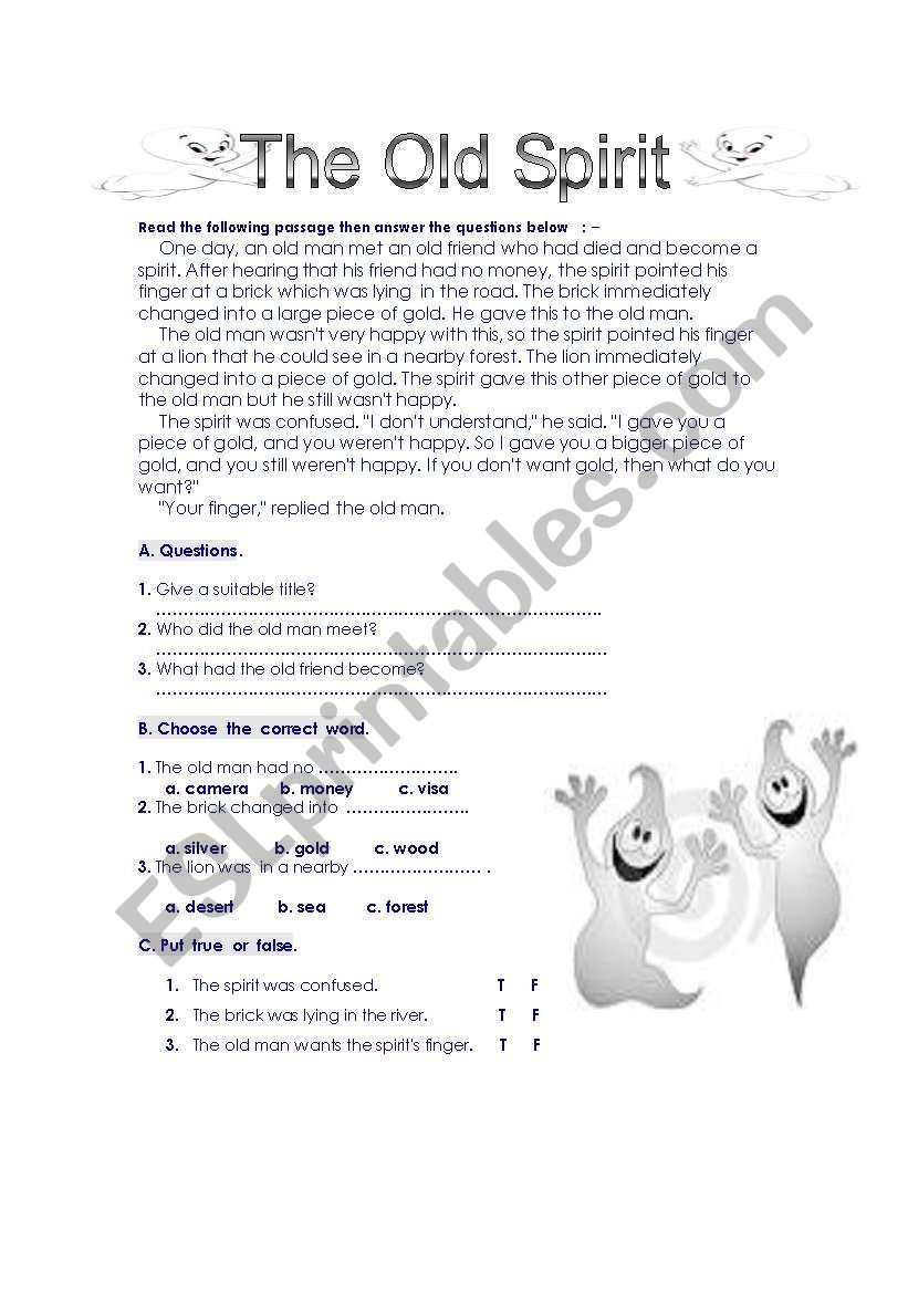 reading  worksheet