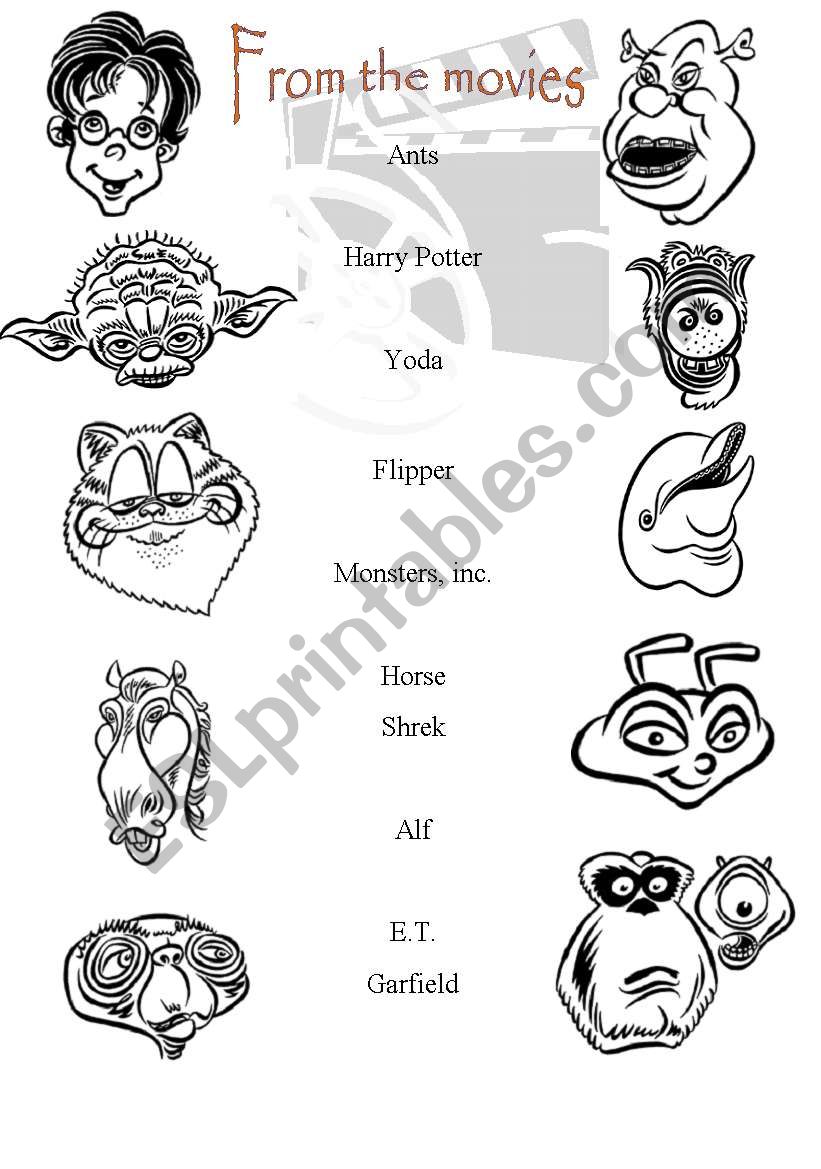  children film characters  worksheet