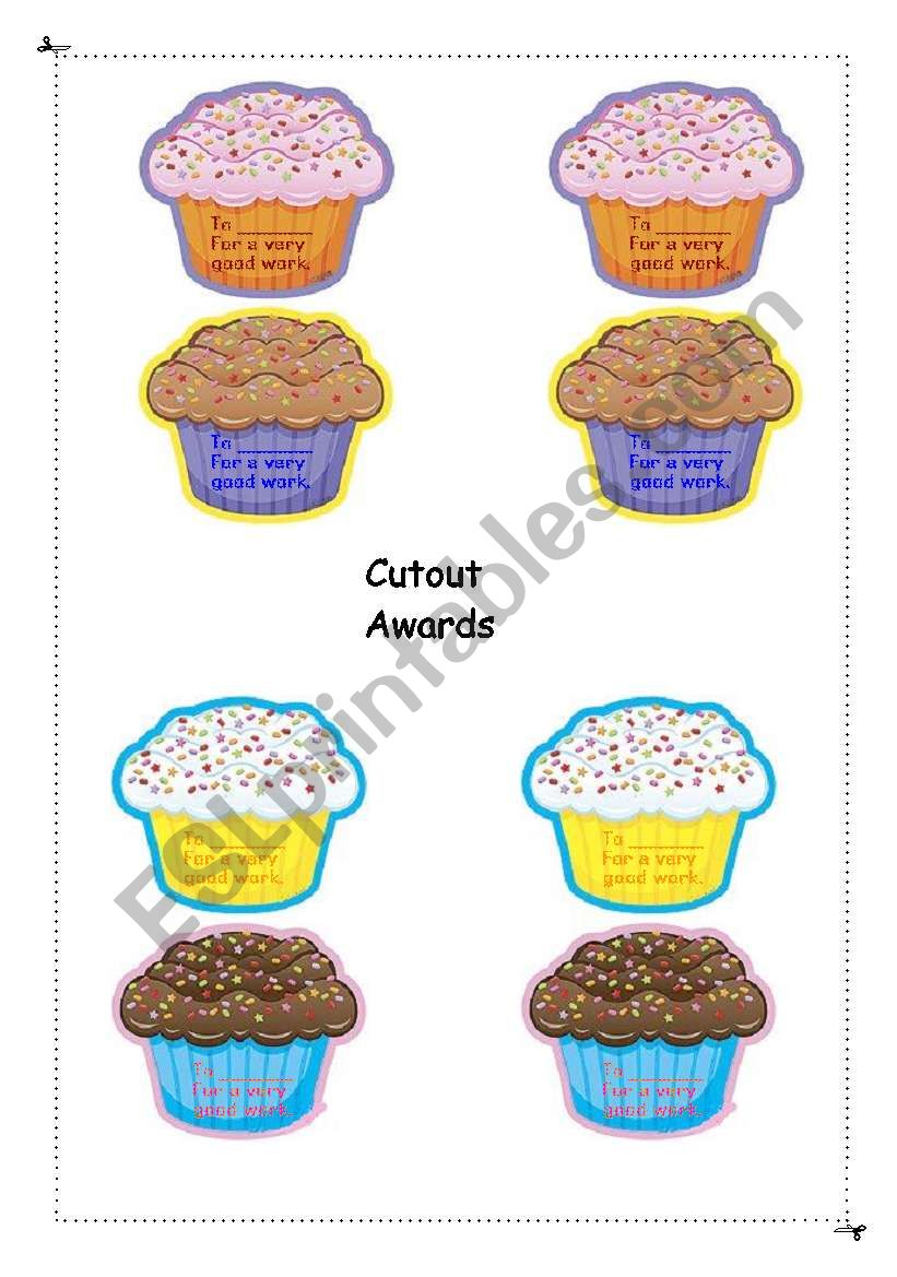 Awards cutouts worksheet