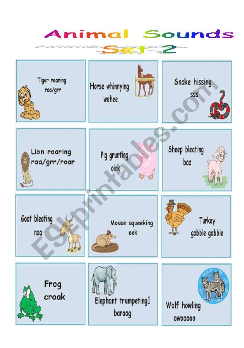 Animal Sounds - Flashcards - Set 2