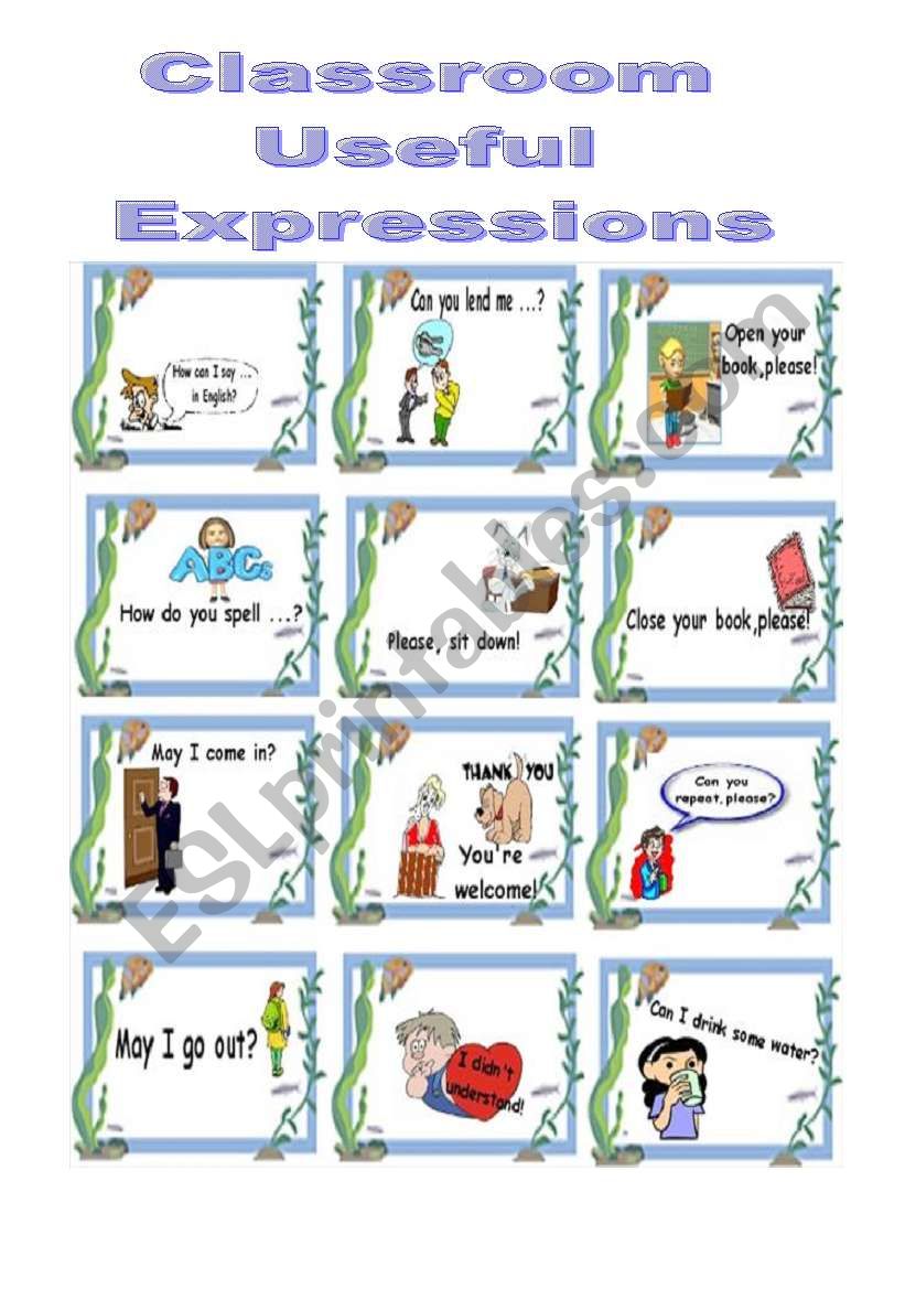 Classroom Useful Expressions worksheet