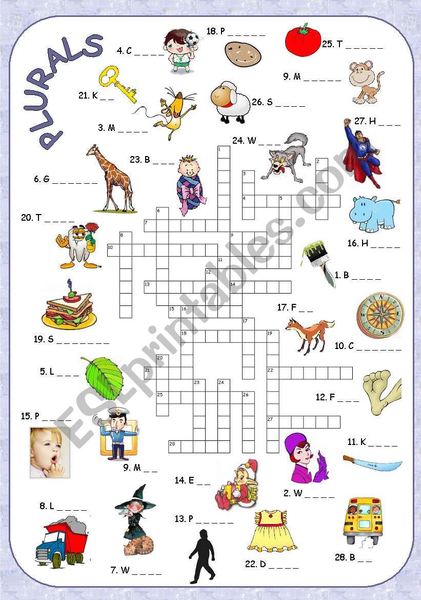 Nouns in the plural + crossword