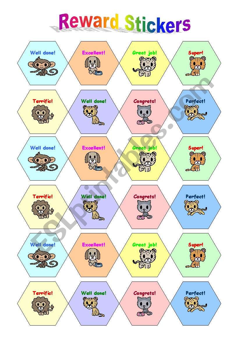 Reward Stickers worksheet