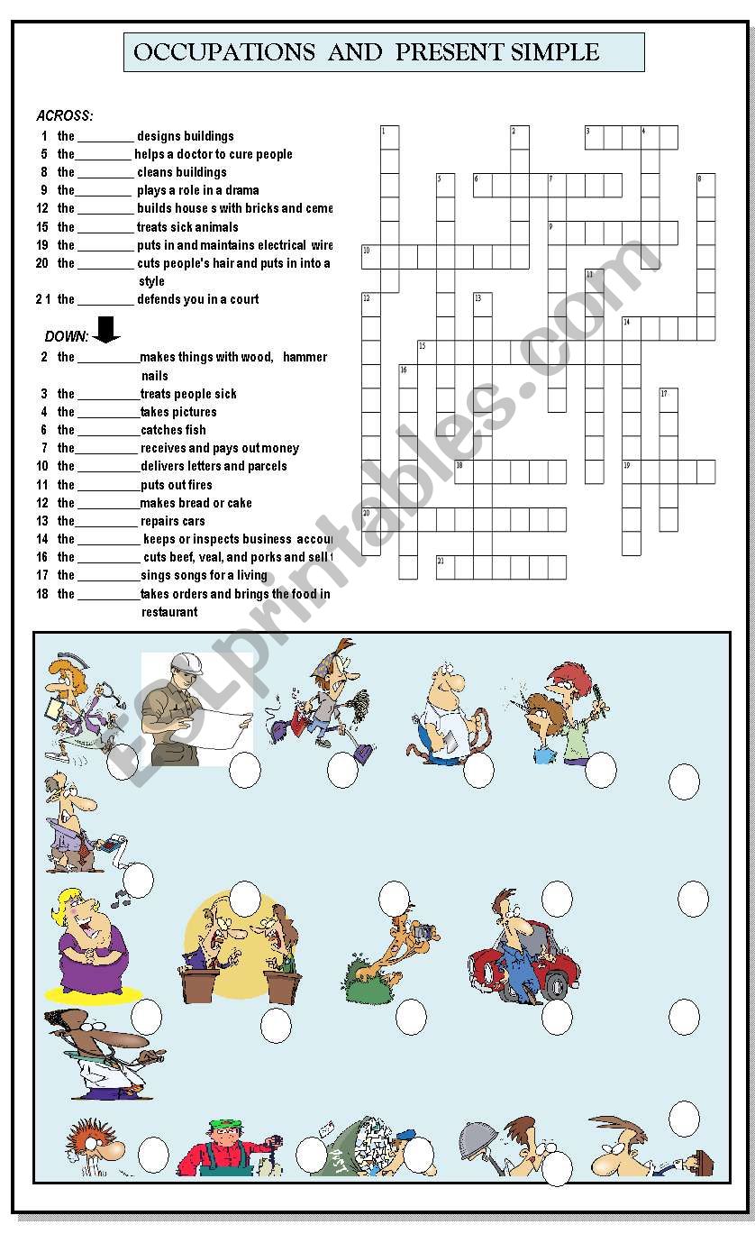 OCCUPATIONS AND PRESENT SIMPLE