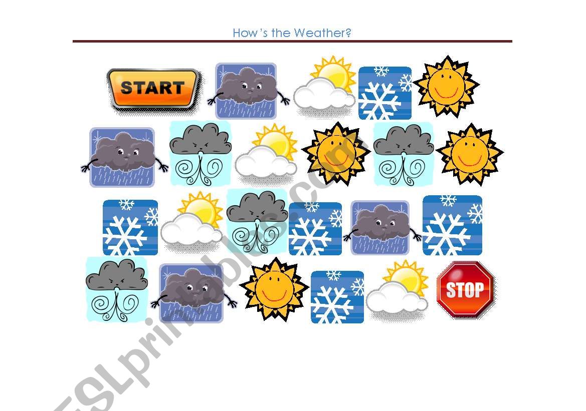 Hows the Weather Board Game worksheet