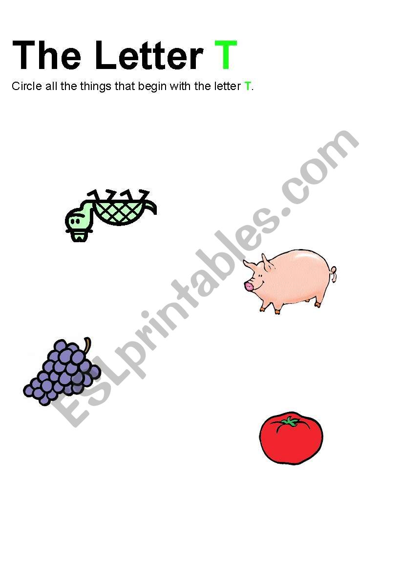 LETTER T worksheet