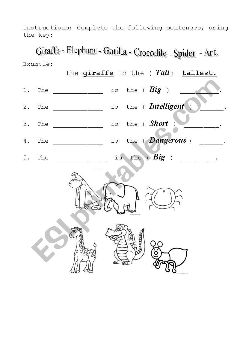 Complete the sentences worksheet