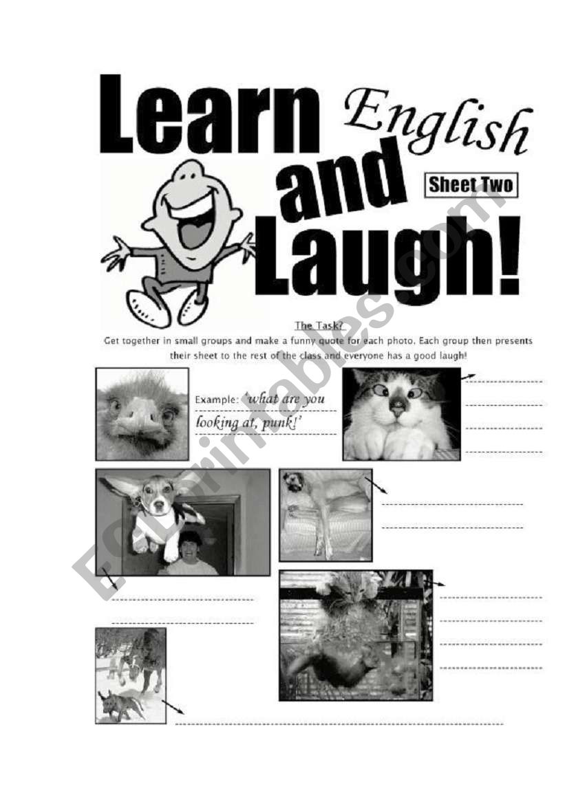 Learn and Laugh Sheet 02 worksheet