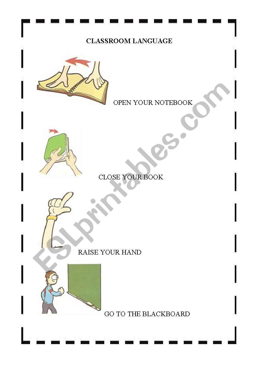 classroom language worksheet