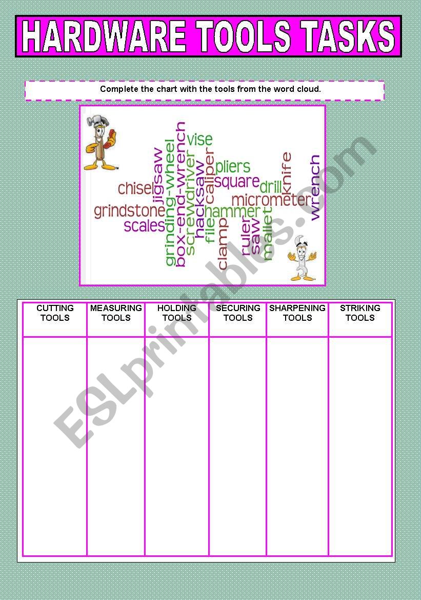 Harware tools tasks part 1 worksheet