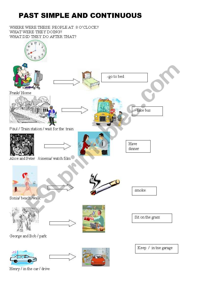 past simple and continuous worksheet