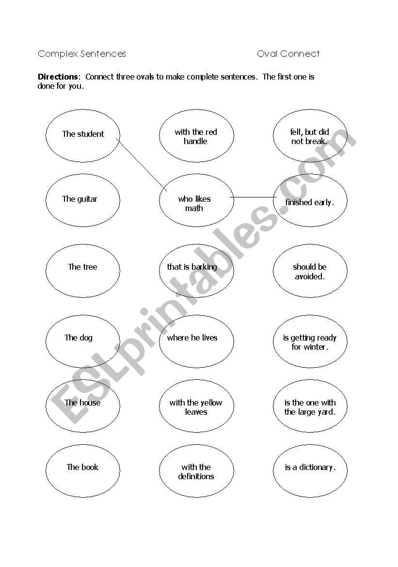 Speaking sentance connection worksheet