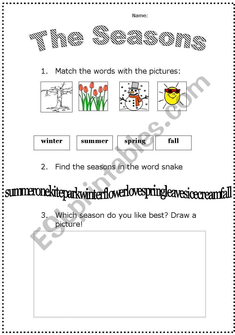 The Seasons worksheet