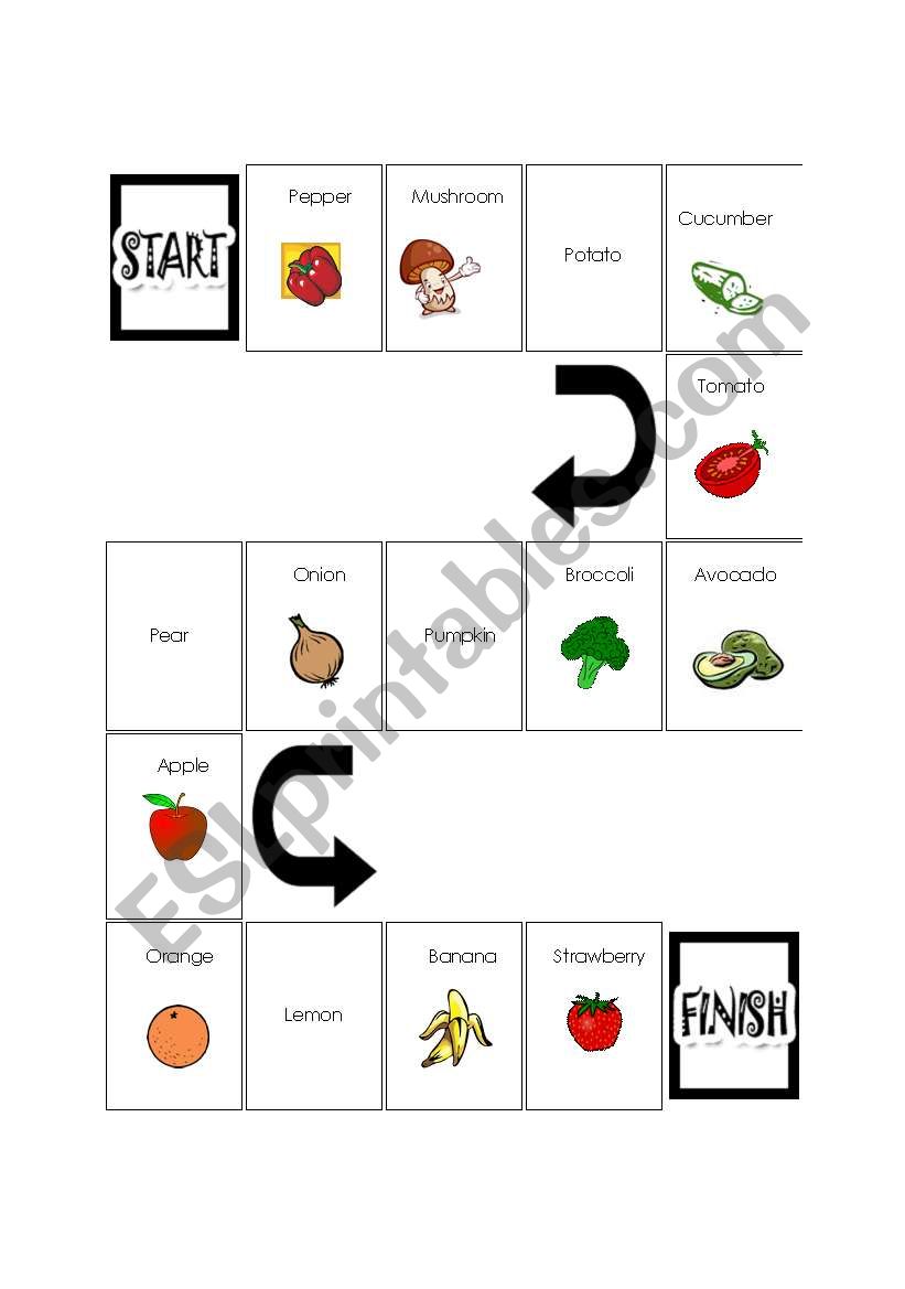 Fruit n Veg Boardgame worksheet