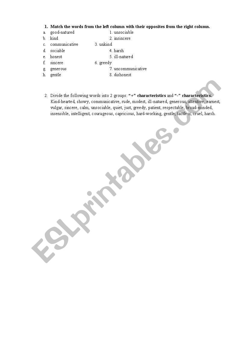Exercises: feelings and emotions 