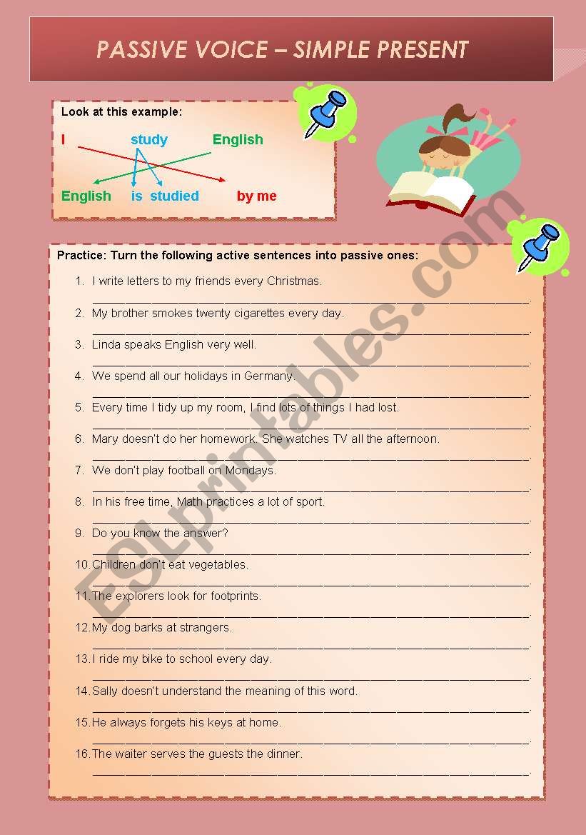 PRESENT PASSIVE worksheet