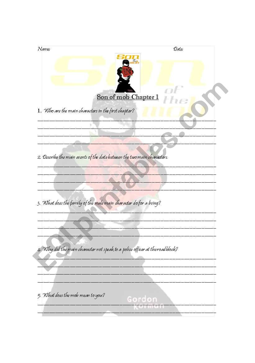 Son of the Mob Chapter 1 worksheet