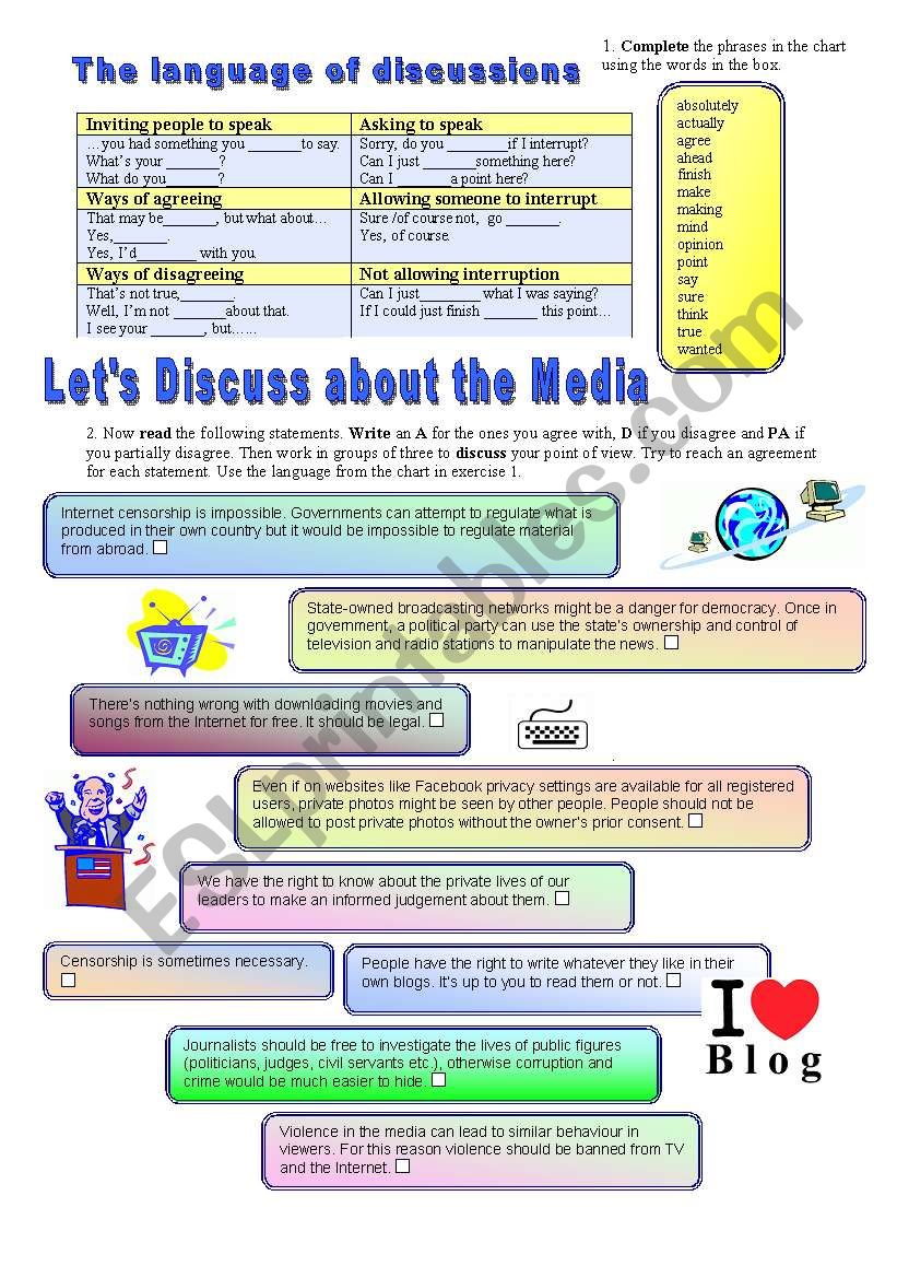 The language of discussions - The media