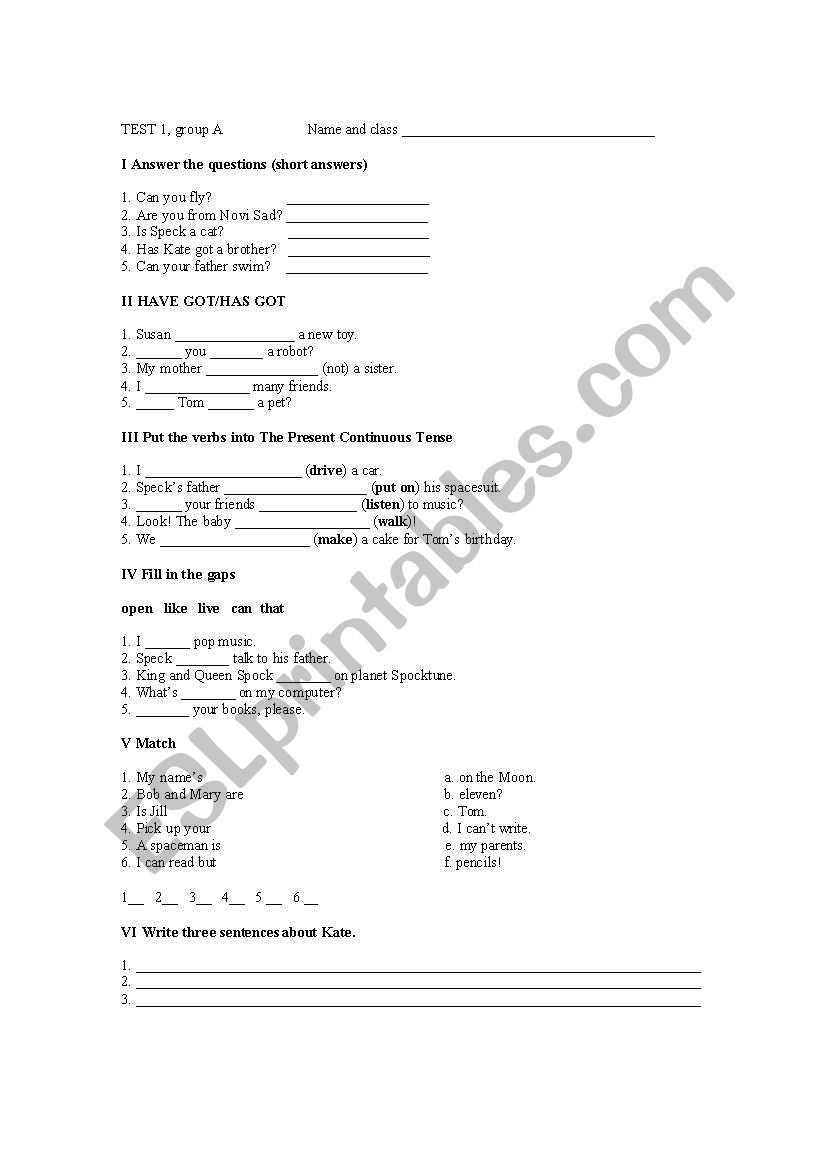 Test worksheet