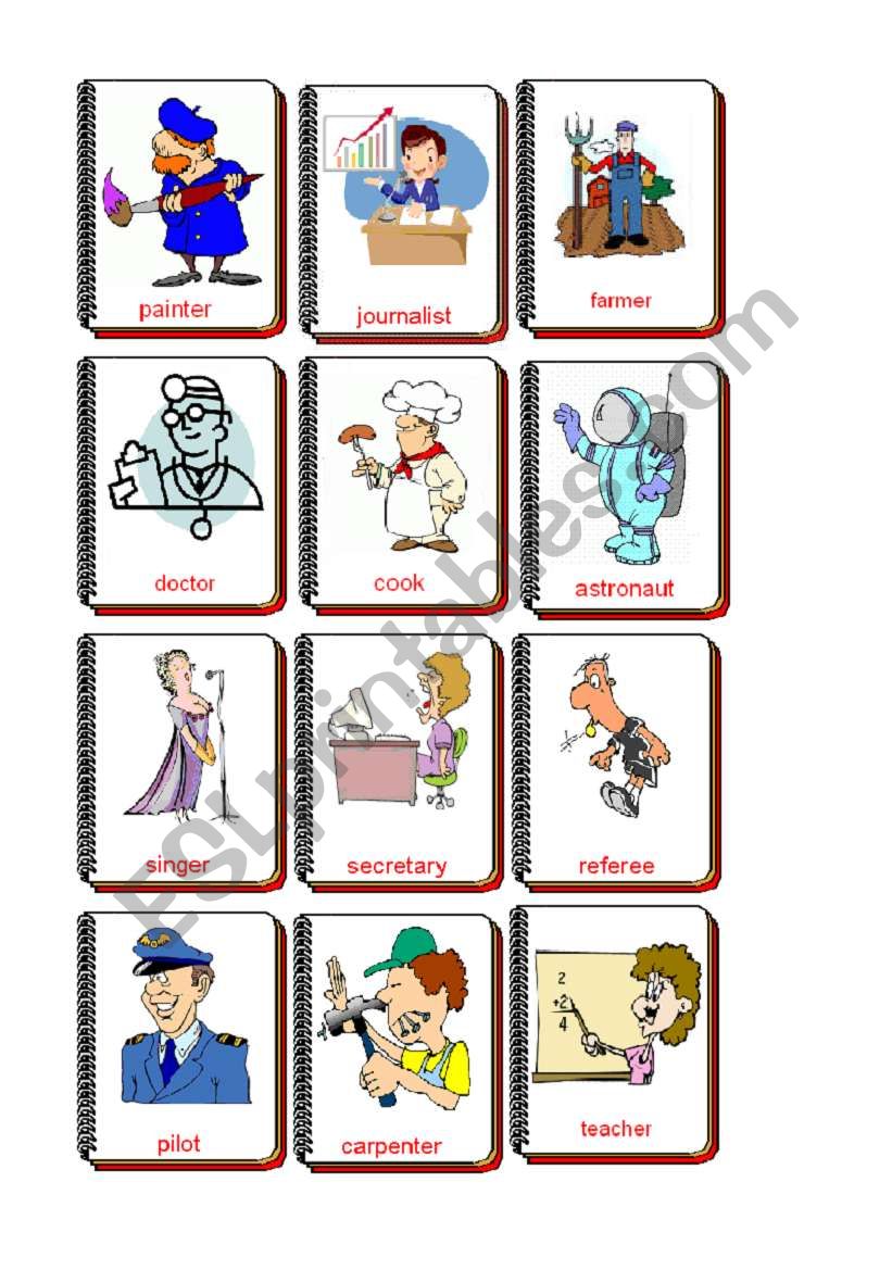 Flashcards Jobs worksheet