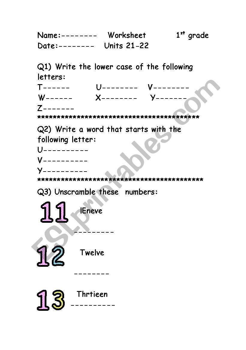 a useful w. for kids worksheet