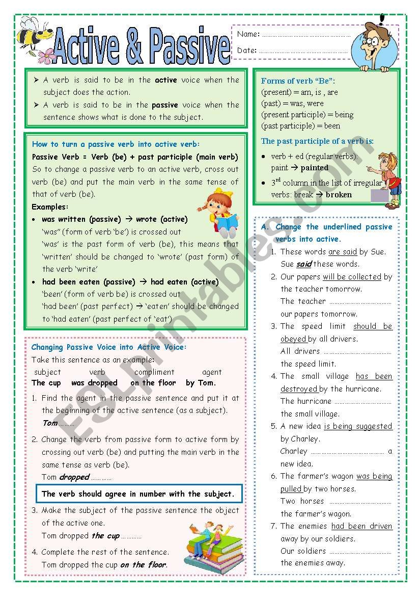 Active & Passive (part 2) worksheet