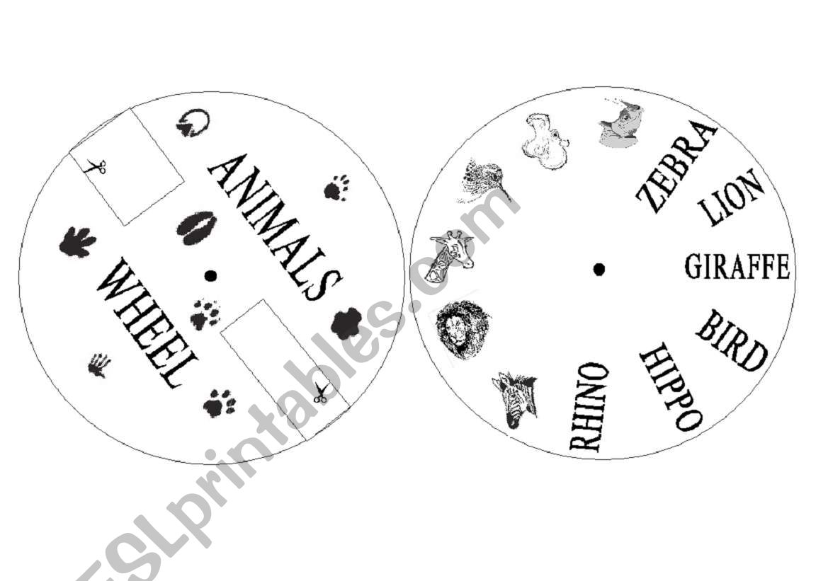 ANIMALS  WHEEL worksheet