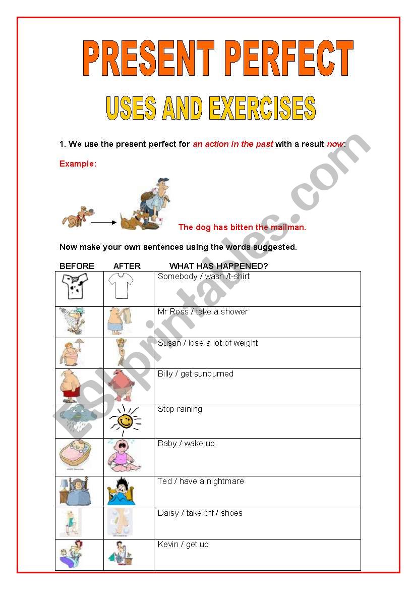 PRESENT PERFECT - USES AND EXERCISES - part 1 of 2