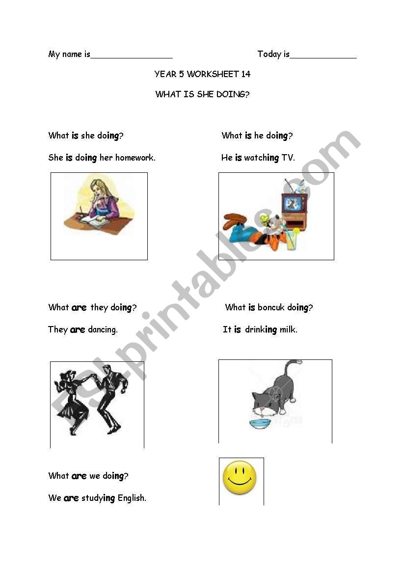 Present Continuous Tense worksheet